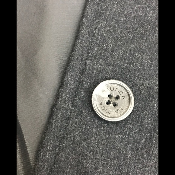 NWT,Nautica wool blend pea coat charcoal/black - Picture 9 of 10